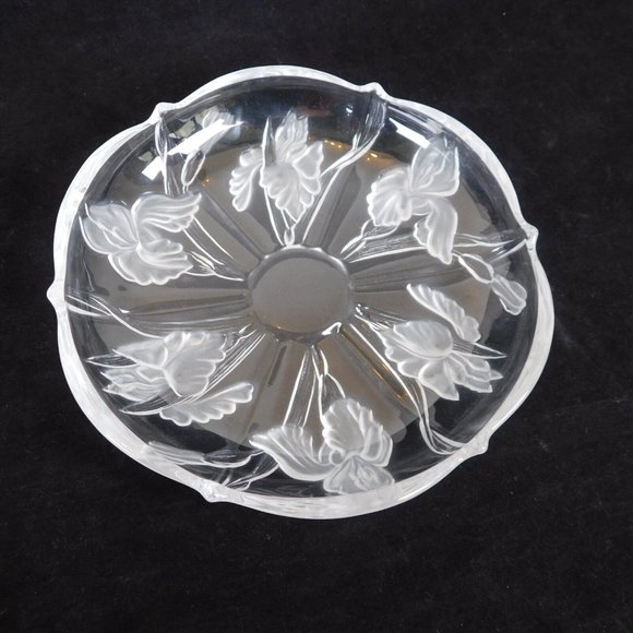 Mikasa Home Beautiful Passion Flower 6.5 in Crystal Plate Set of 4 Original Box - Picture 4 of 11